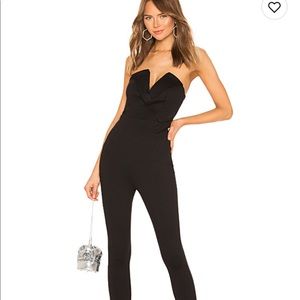 Superdown black tuxedo jumpsuit NWOT